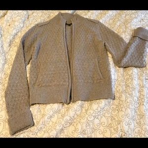 Banana Republic tan zip up sweater size small